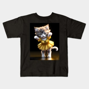 Dancing cat - Modern digital art Kids T-Shirt